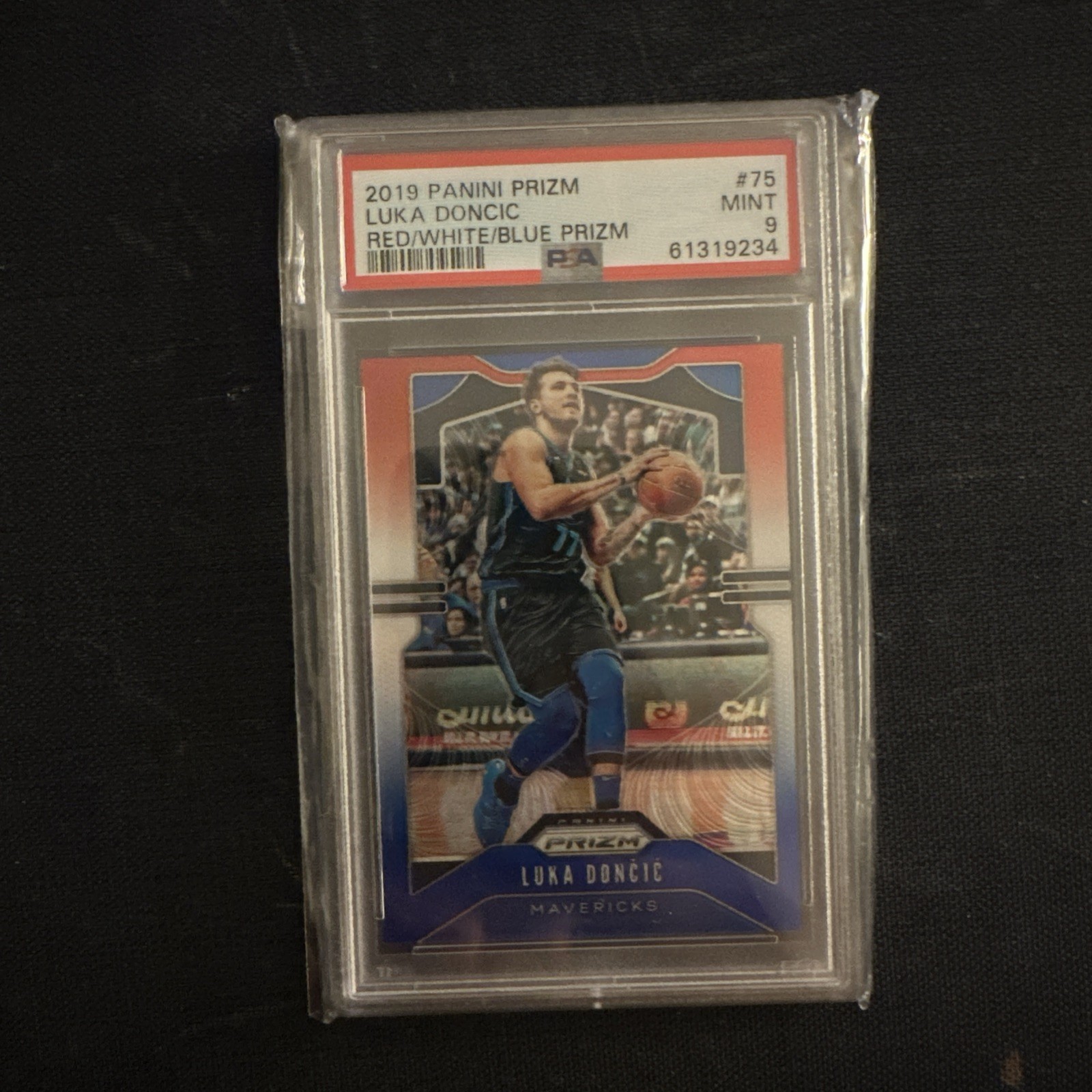 2019-20 Prizm Luka Doncic Red White Blue Prizm #75 PSA 9 MINT Mavericks