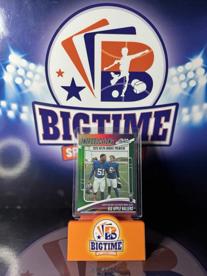 Jaxson Dart/Abdul Carter 2025 Panini Absolute Introductions Spectrum Green /25🔥 - Image 4 of 4