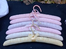 Vintage Satin Padded Lingerie Boudoir Hangers 6 Pastel Colors