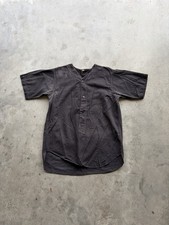 Vintage 1940s World War 2 Era Black Wool Blend Button Up Baseball Jersey Size 40