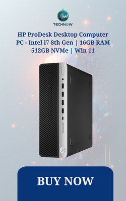 HP ProDesk Desktop Computer PC - Intel i7 8th Gen | 16GB RAM 512GB NVMe | Win 11