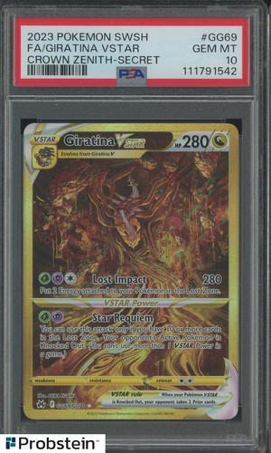 2023 Pokemon SWSH Crown Zenith Secret #GG69 FA Giratina VStar PSA 10 GEM MINT