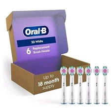 Oral-B Replacement Brush Head for 3D Electric Toothbrush, White 6CT