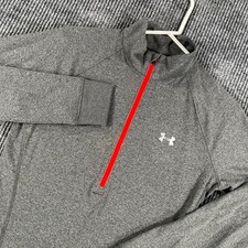 Under Armour Pullover Womens Medium Gray Long Sleeve 1/4 Zip Heat Gear