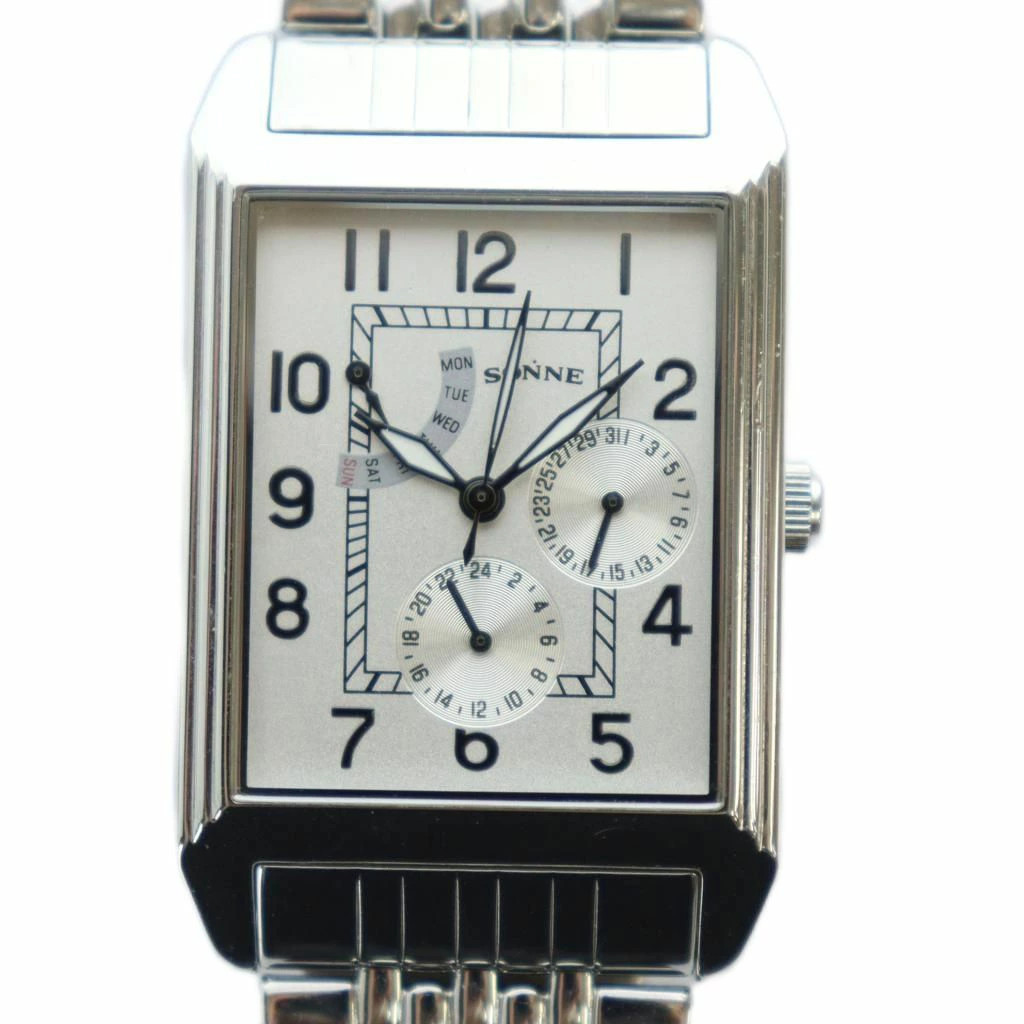SONNE Watch Chronograph Rectangular Silver Color … - image 1