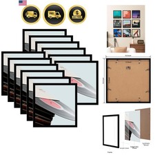 Vinyl Record Frame 12.5x12.5 Inch Wall Mount Display 12 Pack Black