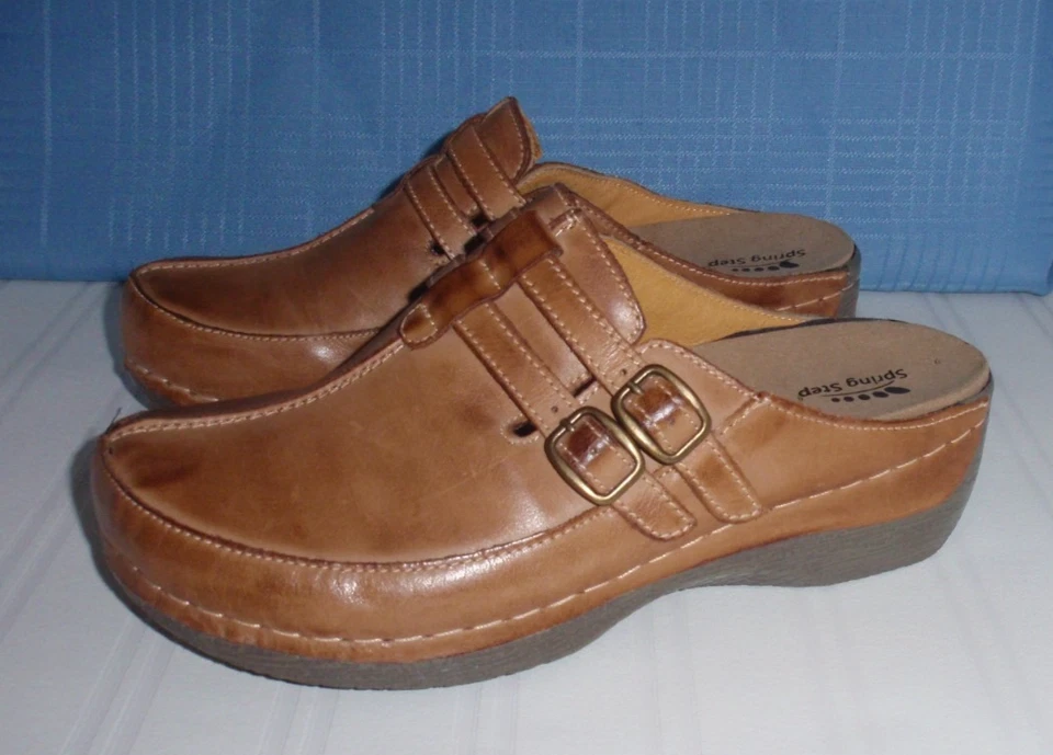 SPRING STEP HAPPY Medium Brown Clogs Mules Shoes Women's Sze 38 (US 7.5-8) - Image 4 of 4