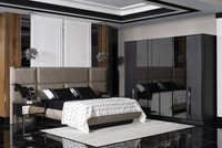 Design Komplett MöBel Moderne Schlafzimmer Bett 2X Nachttische Kleiderschrank
