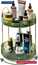 360 Rotating Makeup Organizer for Vanity,2 Tier Large Capacity Skincare Organize