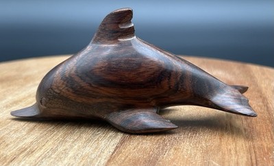 Wooden Carved Smooth 4  Long  Dolphin