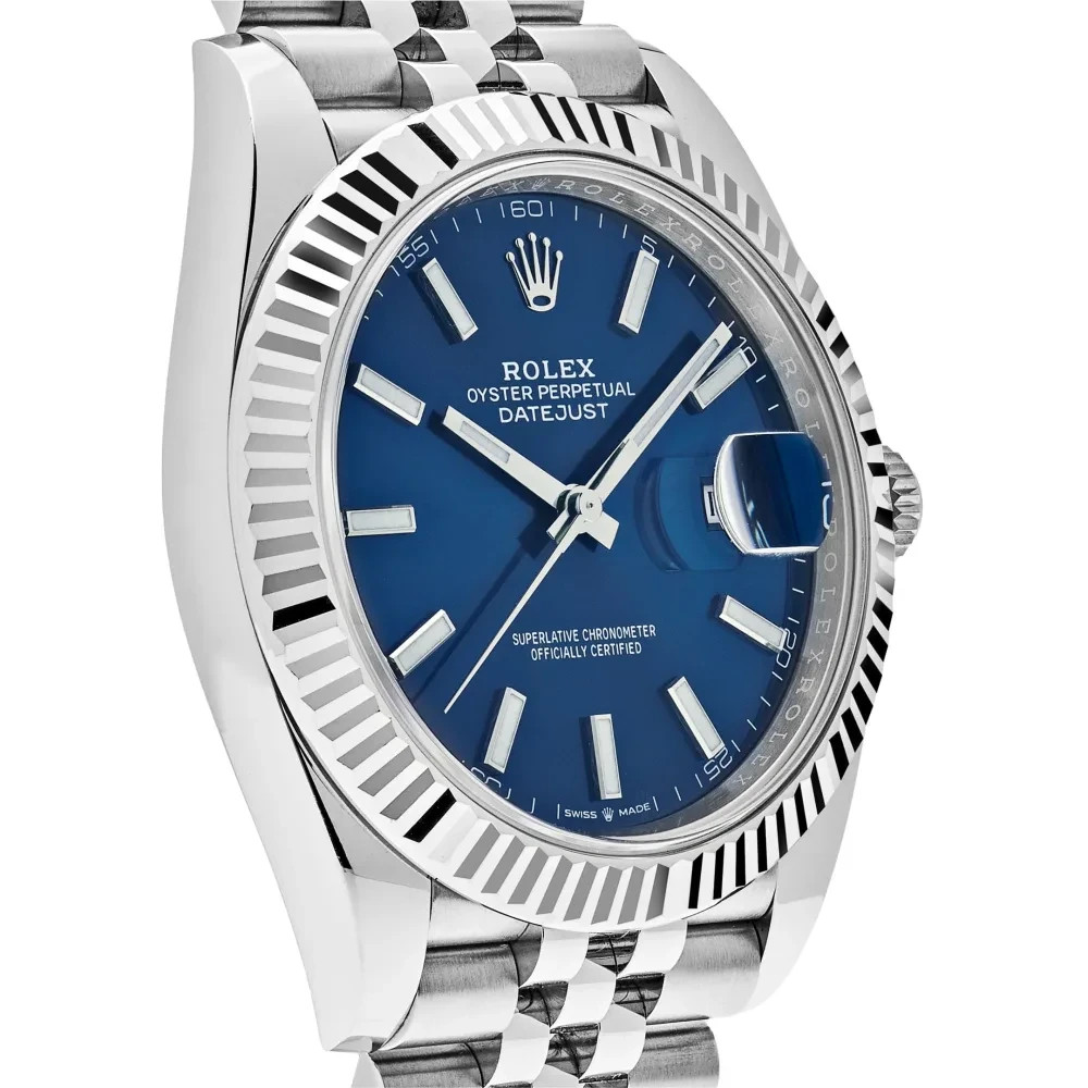 Rolex Datejust 41mm White Gold / Steel Blue Baton Dial Men's Watch 126334-0002 image 6