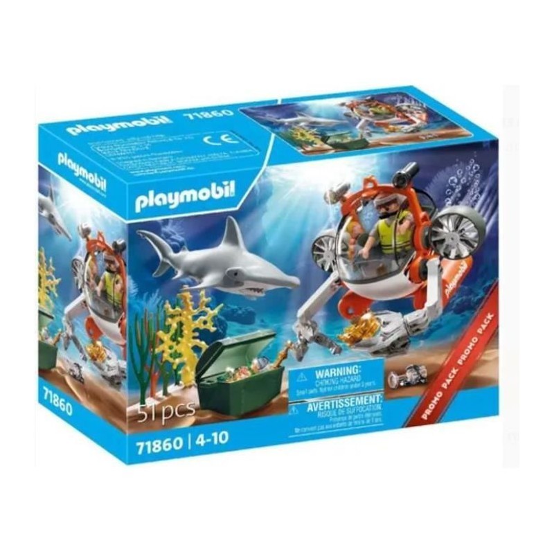 Playmobil 71860 Chasse au Trésor avec Sous-Marin Jouet de Chambre pour Enfant