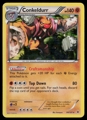 Conkeldurr 64/101 Noble Victories Holo Rare, Holo HP