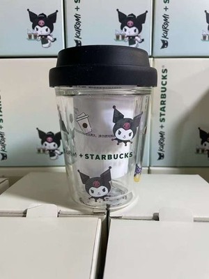 NEW Starbucks X Kuromi Sanrio Double-wall Glass Cup 10Oz Cute
