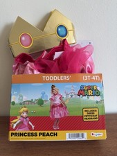 Super Mario Princess Peach Toddler Costume Dress Pink Size 3T-4T Halloween