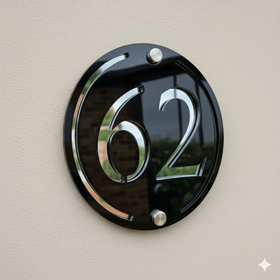 Hausnummernschild personalisiert Plakette Schilder modern lasergeschnitten Tür Büro Adresse