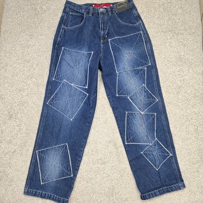 Vintage 90s Y2K Vokal Patchwork Jeans baggy hip hop (Nelly) mens 34x32