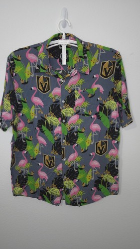 NHL Las Vegas Golden Knights Flamingo Herren Hawaiihemd mit Knopfleiste