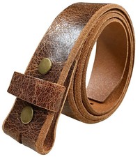 BS304 Genuine Full Grain Vintage Leather Belt Strap with Snaps on 1-1/2" 38mm...