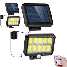 2x LED Solar Lights Security 3Modes Street Flood Lamp Motion Sensor Outdoor Wall