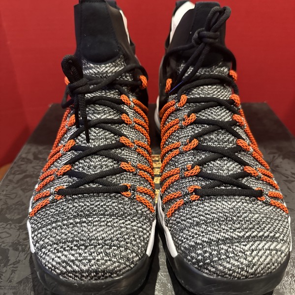 Talla 12 - Nike KD 9 Elite Gris Oscuro Naranja Hiper - Nuevo Con Caja - 878637-010 2