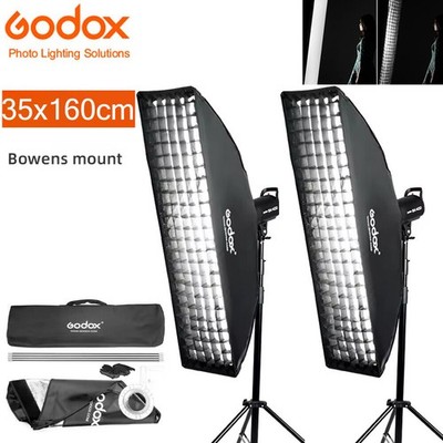 US 2x Godox 35x160cm Honeycomb Grid Softbox Bowens Mount Softbox fr Studio Flash