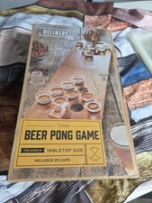 Wooden Beer Pong Game Foldable Tabletop Wood New In Box Refinery And Co. Nib