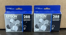 EPSON 288 Black Ink Cartridge Sealed Exp. 09/27 Genuine Original Lot Of 2
