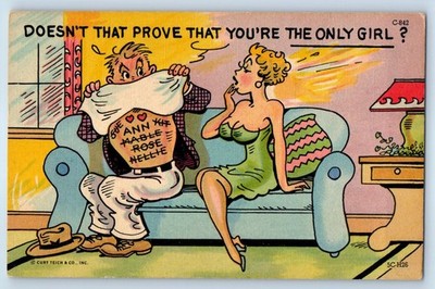 Humor Man Tattoo Girls Name Doesn't That Prove You're The Only Girl Postcard