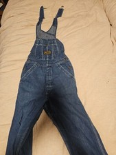 70sWashington DEE CEE Denim Bib Overalls Sanforized Vintage Sz 16 30 X 29 Jeans
