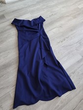XSCAPE Women Navy Blue Off-Shoulder Long Luxury Dress Size 18W