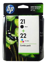 HP 21 Black 22 Color C9509FN 2 Pack Ink Cartridge - New in Box