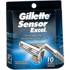 Gillette Sensor Excel Razor Blade Cartridges 10 Count Fits All Sensor Razors New