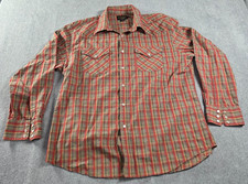Pendleton Mens XL Western Pearl Snap Shirt Red Plaid Long Sleeve Cowboy