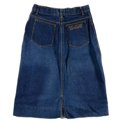 Vintage 80s Womens Gloria Vanderbilt Mujani High-Waist Denim Jean Skirt (Size 8)