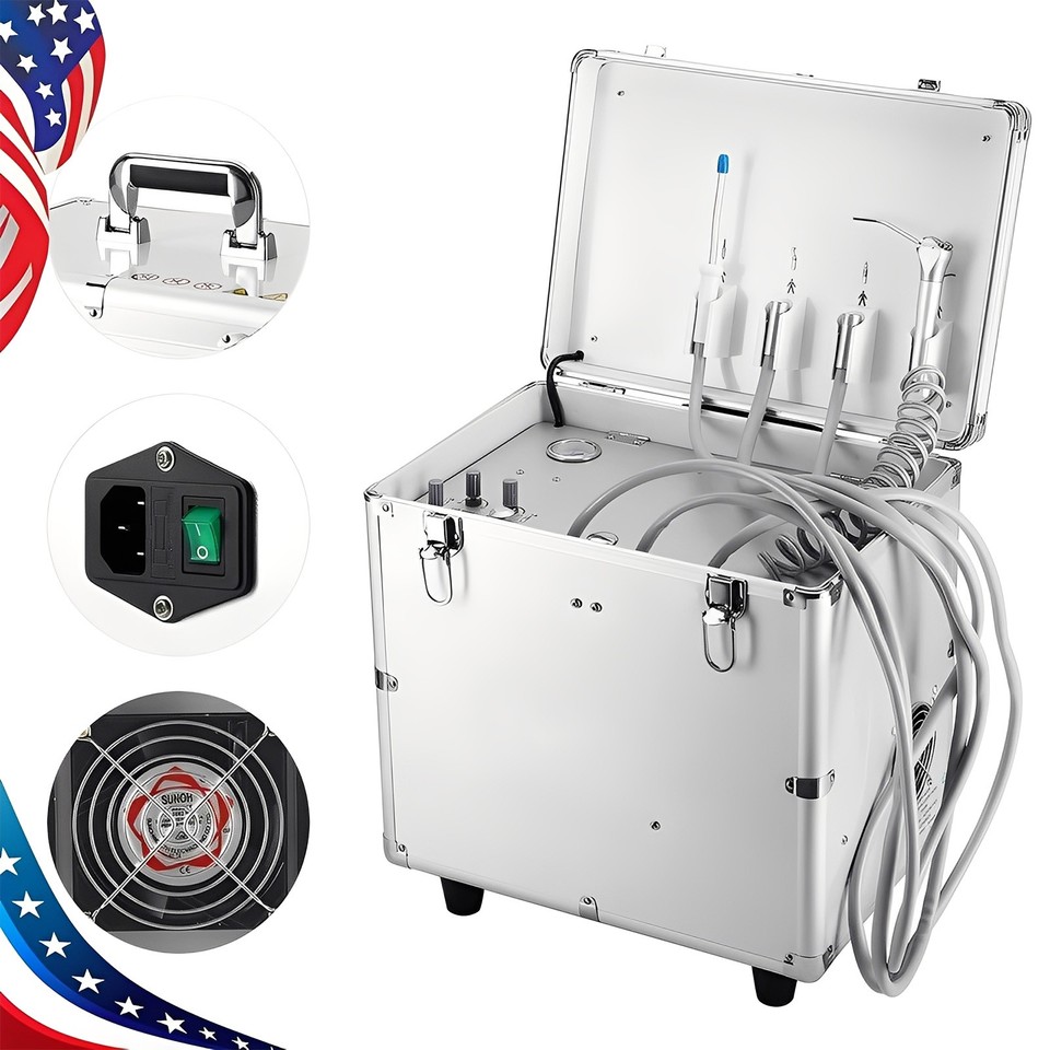 Mobile Rolling Box Portable Dental Delivery Unit 4 Holes Air Compressor ...