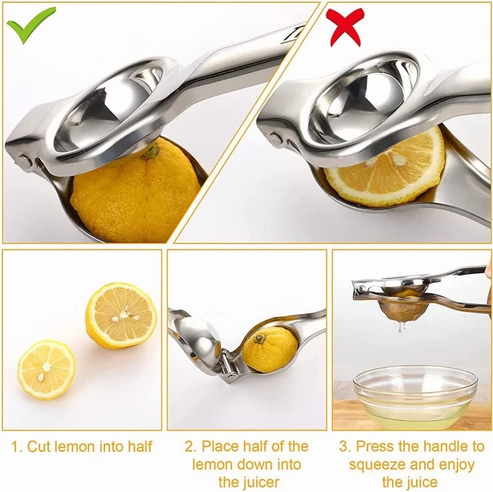 Stainless Steel Kitchen & Bar Lemon Orange Lime Squeezer Juicer Hand Press Tool - Image 2 of 4