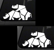 Rhino Sex - Funny 2 White Vinyl Decal Sticker Car Truck Window laptop notebook