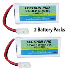 Latest Lectron 3.7V 450mAh 30C Lipo Battery 2 Packs : Dromida Kodo & Hubsan X4