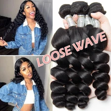 100% Unprocessed Virgin Malaysian Virgin Human Hair Weave Loose Wave 1-4Bundles