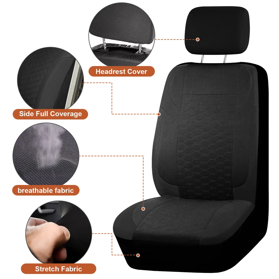 Car Seat Covers For 2000-24 Mazda 3 6 CX-5 CX-7 Protector Polyester Breathable - Image 3 of 4
