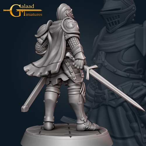 Knight 3 Paladin Fighter - Miniaturas Galaad - Fantasy Dungeons and Dragons Mini - Imagen 2 de 2
