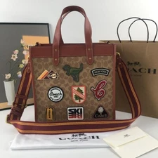 COACH C6846 Fied 2-way Tote Shoulder Bag Women's Brown Gold New one item only