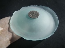 Sea Glass, Large Clear or Light Blue Bottom/ Base, Diameter 4 1/4"