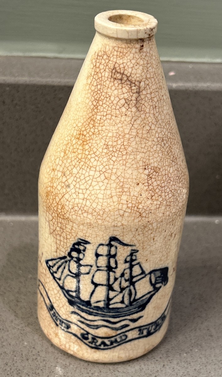 Vintage 1930's Hull Pottery Old Spice Ship Grand Turk After Shave