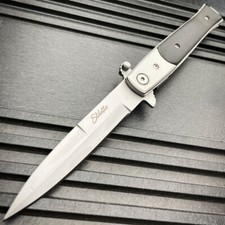 9" Everyday Carry Tactical Spring Assisted Open Pocket Knife Black WOOD