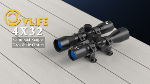 CVLIFE 4X32MM RIFLE SCOPE Crosshair Optics Hunting Gun Scope Fits For 20mm Mount - Video 1 of 1