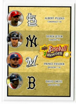 2008 Upper Deck Heroes #200 A. Pujols/Derek Jeter/P. Fielder/D. Ortiz~ Yankees