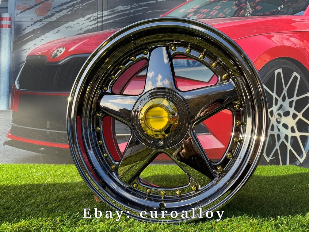 4x17" 4X100/5X100 Ferrari Azev Type A Style Chrome Wheels Fits For BMW  Mazda VW