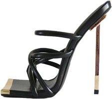 SUPER SEXY PUMPS DAMENSCHUHE ELEGANT HIGH HEELS SCHWARZ SANDALEN GLADIATOR